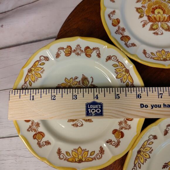 Poppy Trail by Metlox 4 Golden Garden Pattern 6‎ 5/8" Bread and Butter Plates - Picture 5 of 8